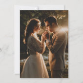 Boho Wildflower Beige Photo Garden Wedding 招待状 (裏面)