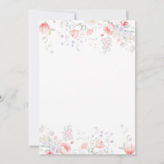 Boho wildflower bloom graduation party 招待状 (裏面)