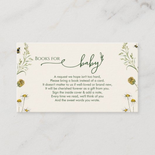 Boho Wildflower Books for Baby Enclosure Card  エンクロージャーカード (正面)
