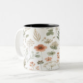 Boho Wildflower Botanical Mug ツートーンマグカップ (正面左)