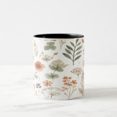 Boho Wildflower Botanical Mug ツートーンマグカップ (中央)