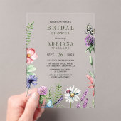 Boho Wildflower Bridal Shower アクリル招待状 (インサイチュ (ポータブル))