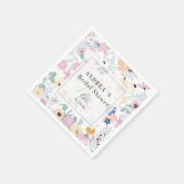 Boho Wildflower Bridal Shower スタンダードカクテルナプキン (角)