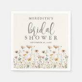 Boho Wildflower Bridal Shower スタンダードカクテルナプキン (正面)