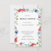 Boho Wildflower Bridal Shower 招待状 (正面)