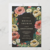  Boho Wildflower Bridal Shower 招待状 (正面)