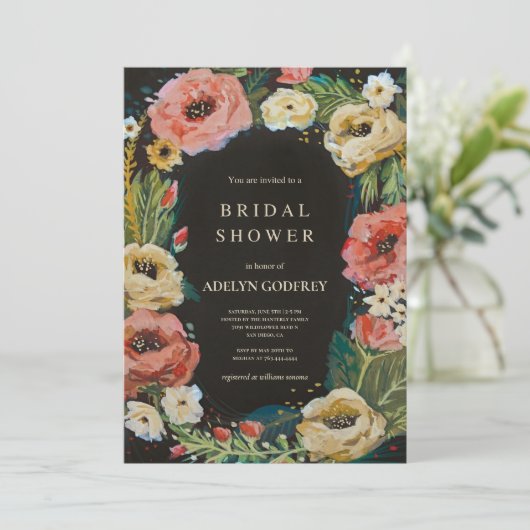 Boho Wildflower Bridal Shower 招待状 (スタンド正面)
