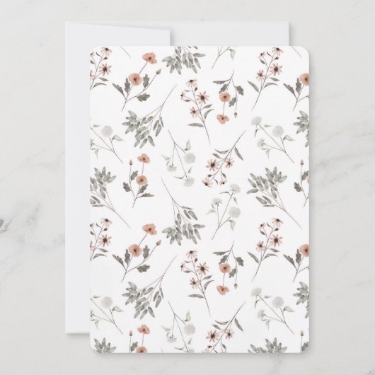 Boho Wildflower Bridal Shower 招待状 (裏面)