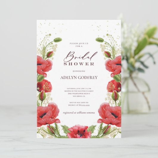 Boho Wildflower Bridal Shower 招待状 (スタンド正面)