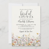 Boho Wildflower Bridal Shower 招待状 (正面)