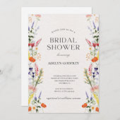 Boho Wildflower Bridal Shower 招待状 (正面/裏面)