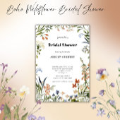 Boho Wildflower Bridal Shower minimal 招待状
