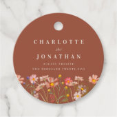 Boho Wildflower Burnt Orange結婚's Thank You フェイバータグ (正面)