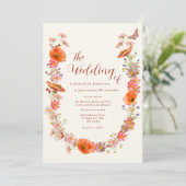 Boho Wildflower Butterfly結婚のQRコード 招待状 (スタンド正面)