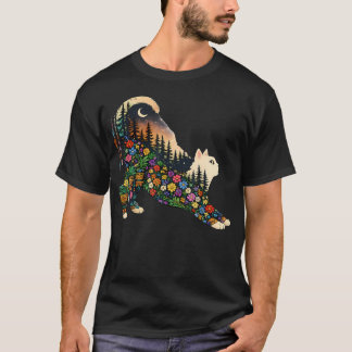Boho Wildflower Cat Plants Forest Nature Hiking Tシャツ