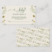 Boho Wildflower Diaper Raffle Enclosure Card  エンクロージャーカード (正面/裏面)