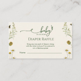 Boho Wildflower Diaper Raffle Enclosure Card エンクロージャーカード