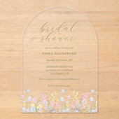 Boho Wildflower Elegant Bridal Shower  アクリル招待状 (正面)