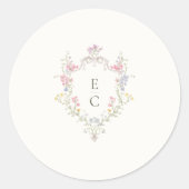 Boho Wildflower Elegant Wedding ラウンドシール (正面)