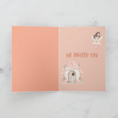 Boho Wildflower Fairy Girl 1st Birthday Card 招待状 (内部)