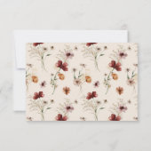 Boho Wildflower Fall Wedding QR Code RSVP Card (裏面)