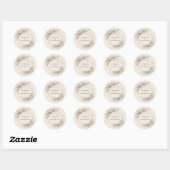 Boho Wildflower Fern Beige結婚's Thank You Feel ラウンドシール (シート)