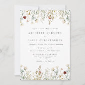 Boho Wildflower Field Wedding Invitation 招待状 (正面)