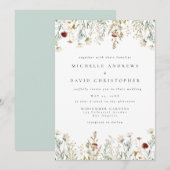 Boho Wildflower Field Wedding Invitation 招待状 (正面/裏面)