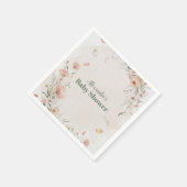 Boho Wildflower Floral Baby Shower スタンダードカクテルナプキン (角)