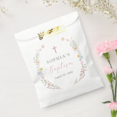 Boho Wildflower Floral Girl Baptism フェイバーバッグ (封をした状態)