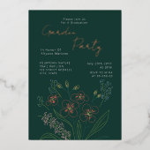 Boho Wildflower Garden Party Graduation 箔招待状 (正面)