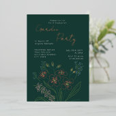 Boho Wildflower Garden Party Graduation 箔招待状 (立ち正面)