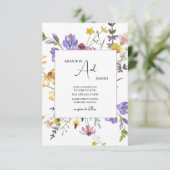 Boho Wildflower Garden White Wedding 招待状 (スタンド正面)