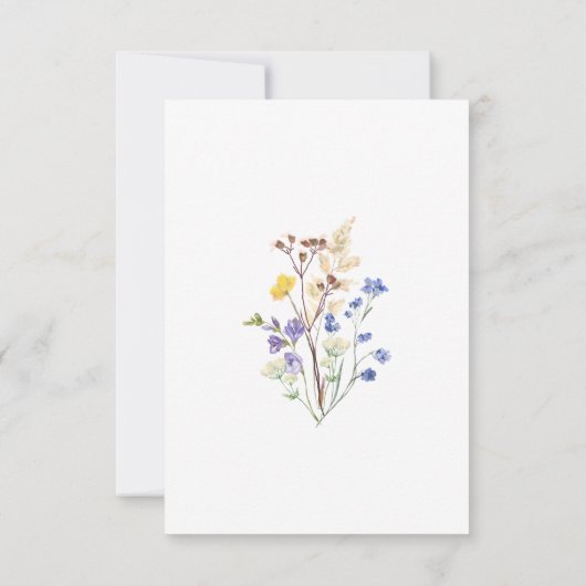 Boho Wildflower Garden White Wedding 招待状 (裏面)