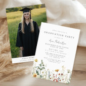 Boho Wildflower Graduation Party Photo 招待状