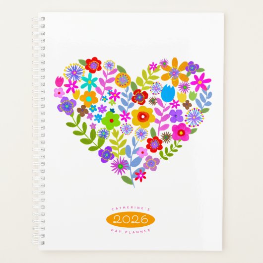 Boho Wildflower Heart 2026 Planner プランナー手帳 (正面)