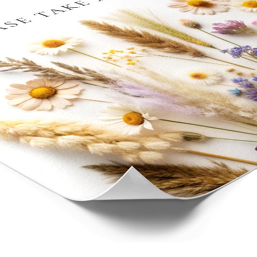 Boho Wildflower Love is sweet Take a Treat ポスター (角)