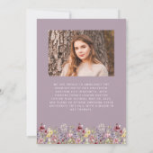 Boho Wildflower Mauveフォトグラッドアナウンス 招待状 (裏面)
