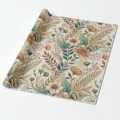 Boho Wildflower Meadow in Watercolor ラッピングペーパー (アンロールド)