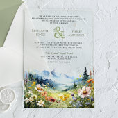 Boho Wildflower Mountain Meadow Wedding アクリル招待状