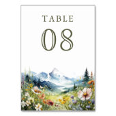 Boho Wildflower Mountain Meadow Wedding テーブルナンバー (裏面)
