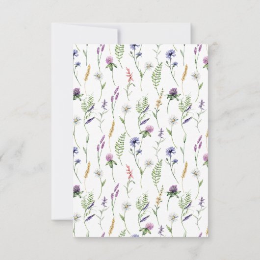 Boho Wildflower Mountain Meadow Wedding 出欠カード (裏面)