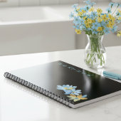 Boho Wildflower Personalized Black Gift for Her ノートブック