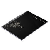 Boho Wildflower Personalized Black Gift for Her ノートブック (左側)
