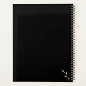 Boho Wildflower Personalized Black Gift for Her プランナー手帳 (裏面)