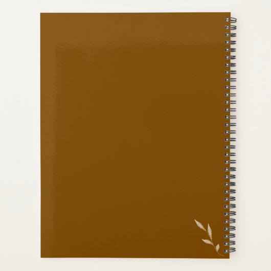 Boho Wildflower Personalized Brown Gift for Her プランナー手帳 (裏面)