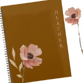 Boho Wildflower Personalized Brown Gift for Her プランナー手帳