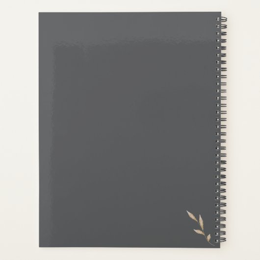 Boho Wildflower Personalized Grey Gift for Her プランナー手帳 (裏面)