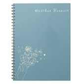 Boho Wildflower Personalized Teal Gift for Her ノートブック (正面)