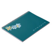 Boho Wildflower Personalized Teal Gift for Her ノートブック (左側)